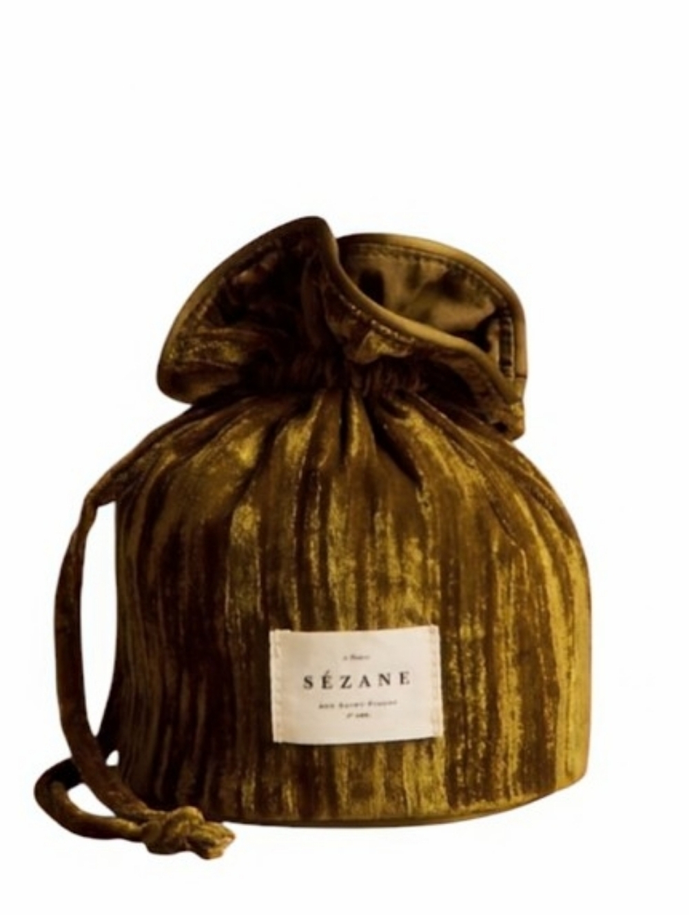 Sezane Velvet Pouch Women One Size Green Velvet